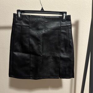 NWOT - TopShop Black Leather Skirt